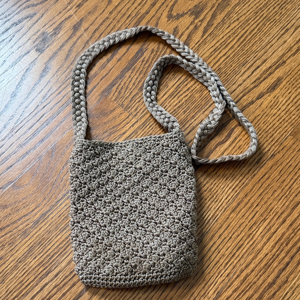 Chic Beige Crochet Crossbody Bag